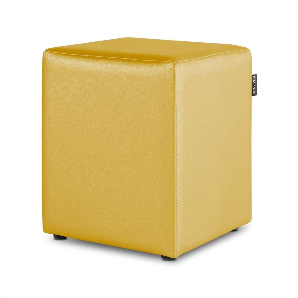 Puff Cubo Polipiel Mostaza ()