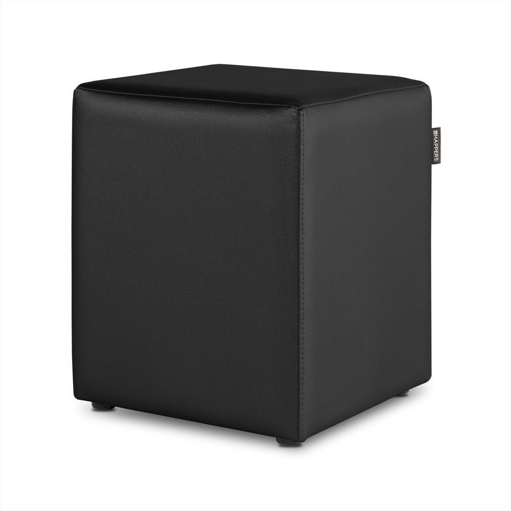 Puff Cubo Polipiel Negro ()