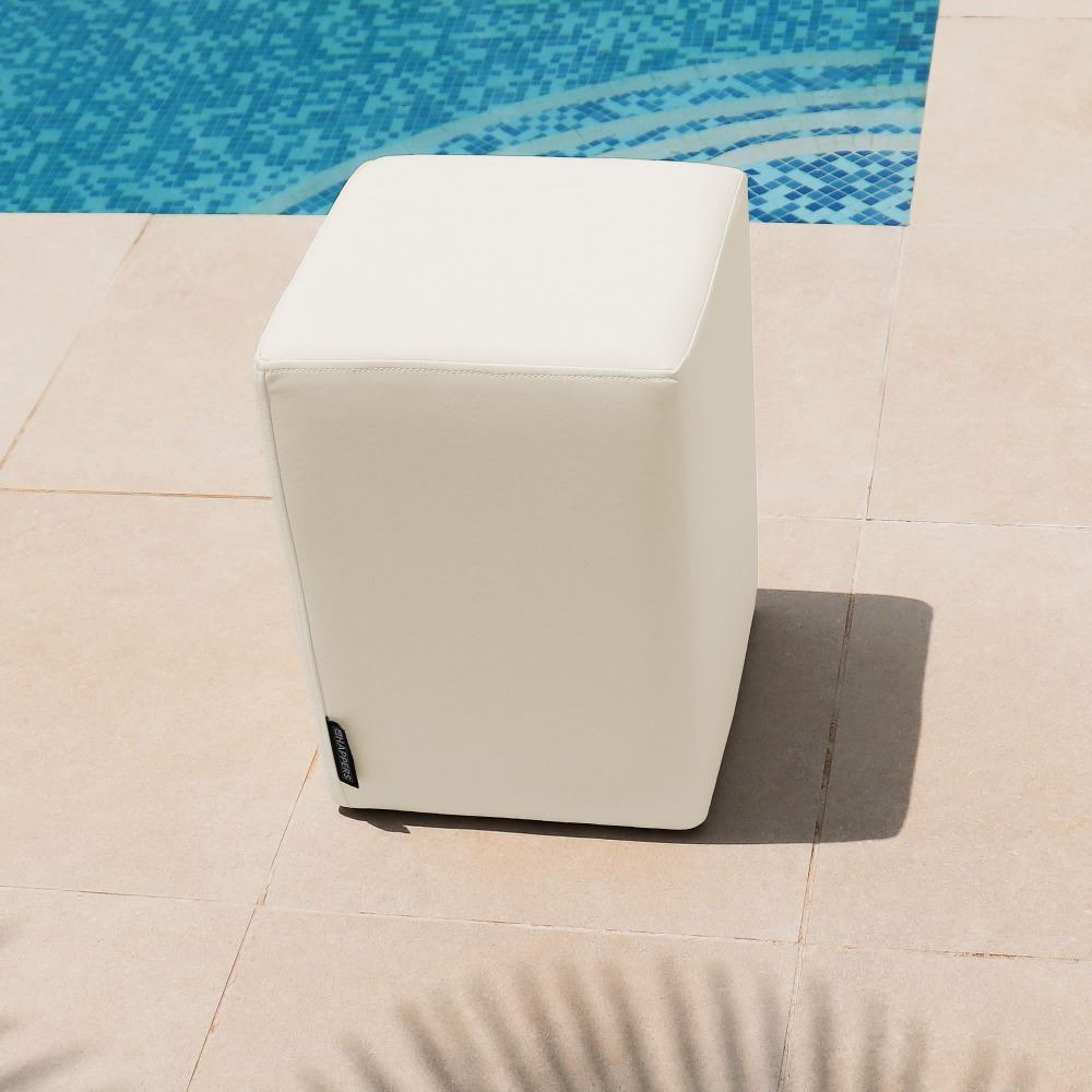 Puff Cubo Polipiel para Exterior o Interior Crudo (2)