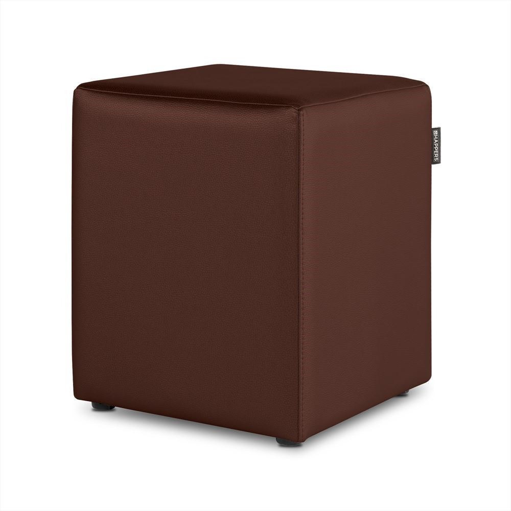 Puff Cubo Polipiel para Exterior o Interior Marrón ()