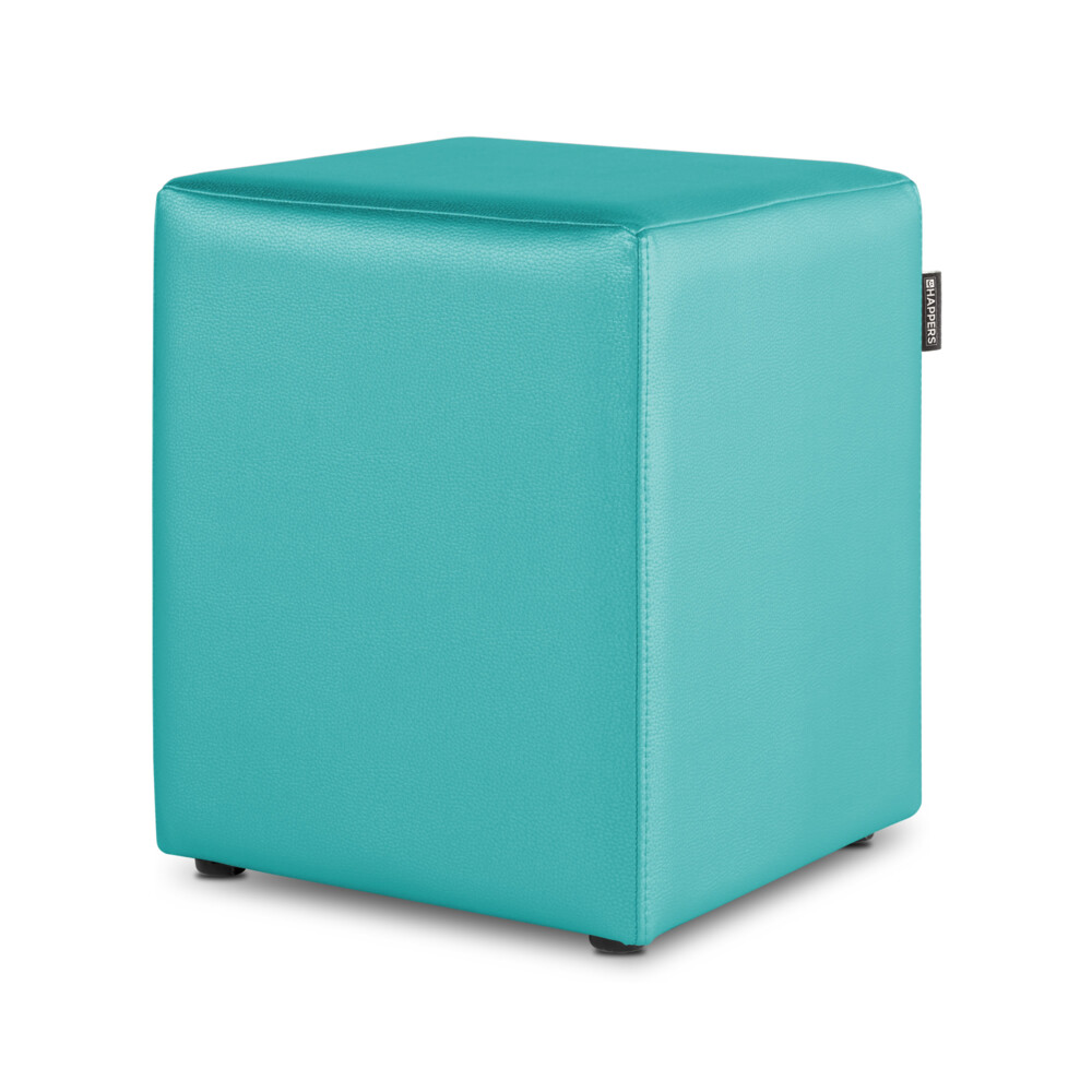 Puff Cubo Polipiel para Exterior o Interior Turquesa ()