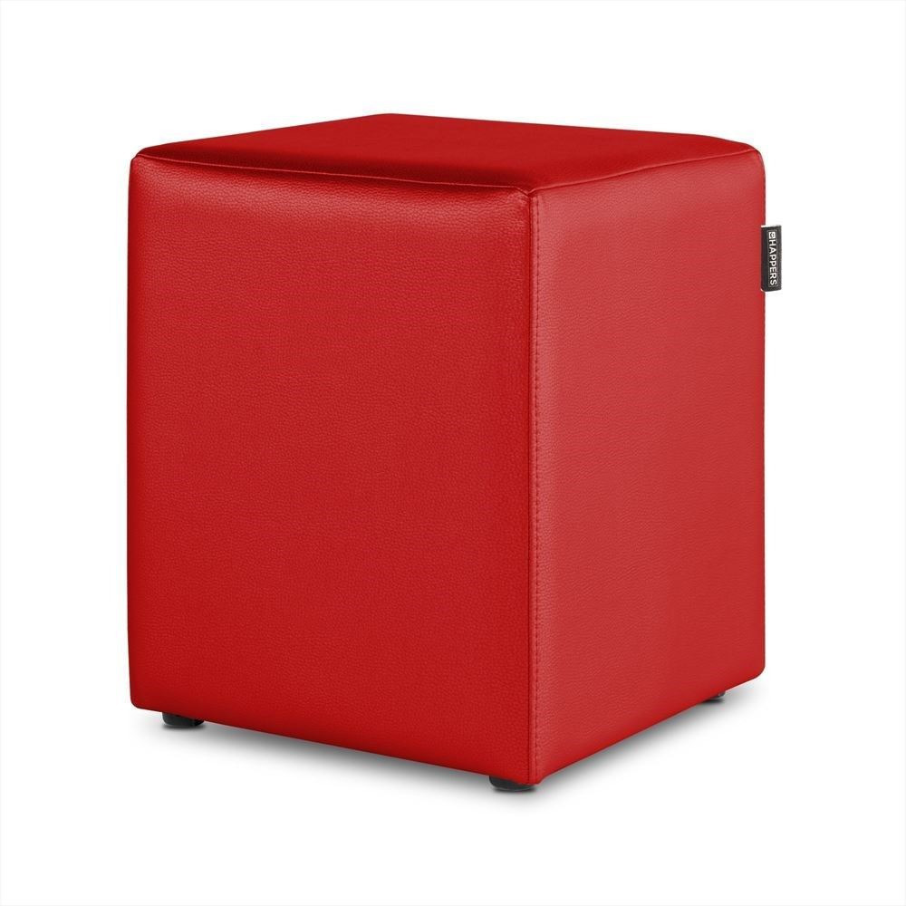 Puff Cubo Polipiel Rojo ()