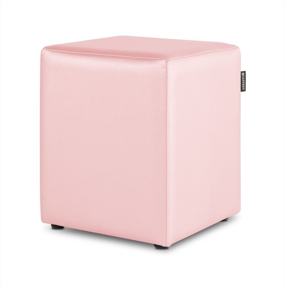 Puff Cubo Polipiel Rosa ()