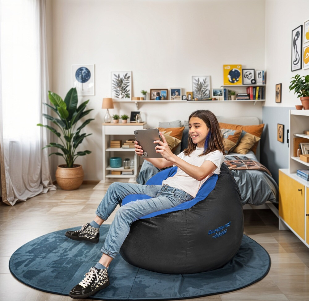 Pouf Gaming Junior in Similpelle da Interno Blu (1)