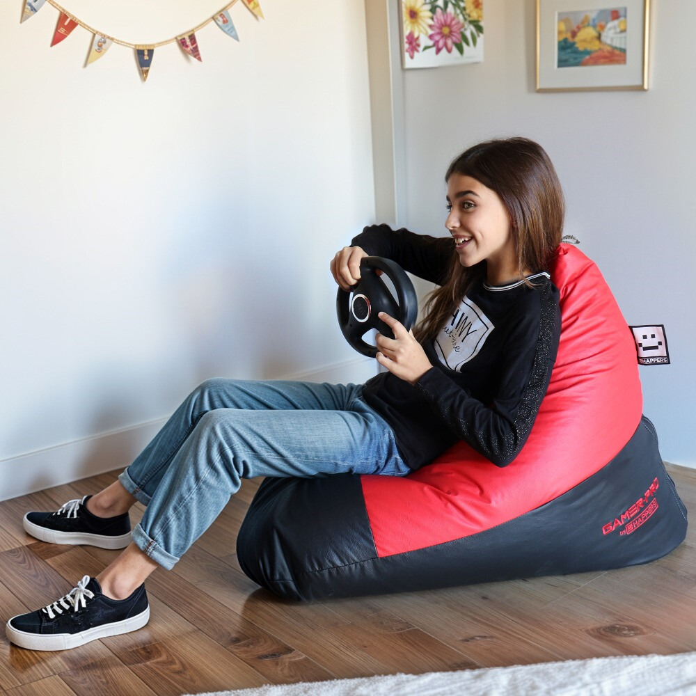 Pouf Gaming Piramide in Similpelle Rosso (1)