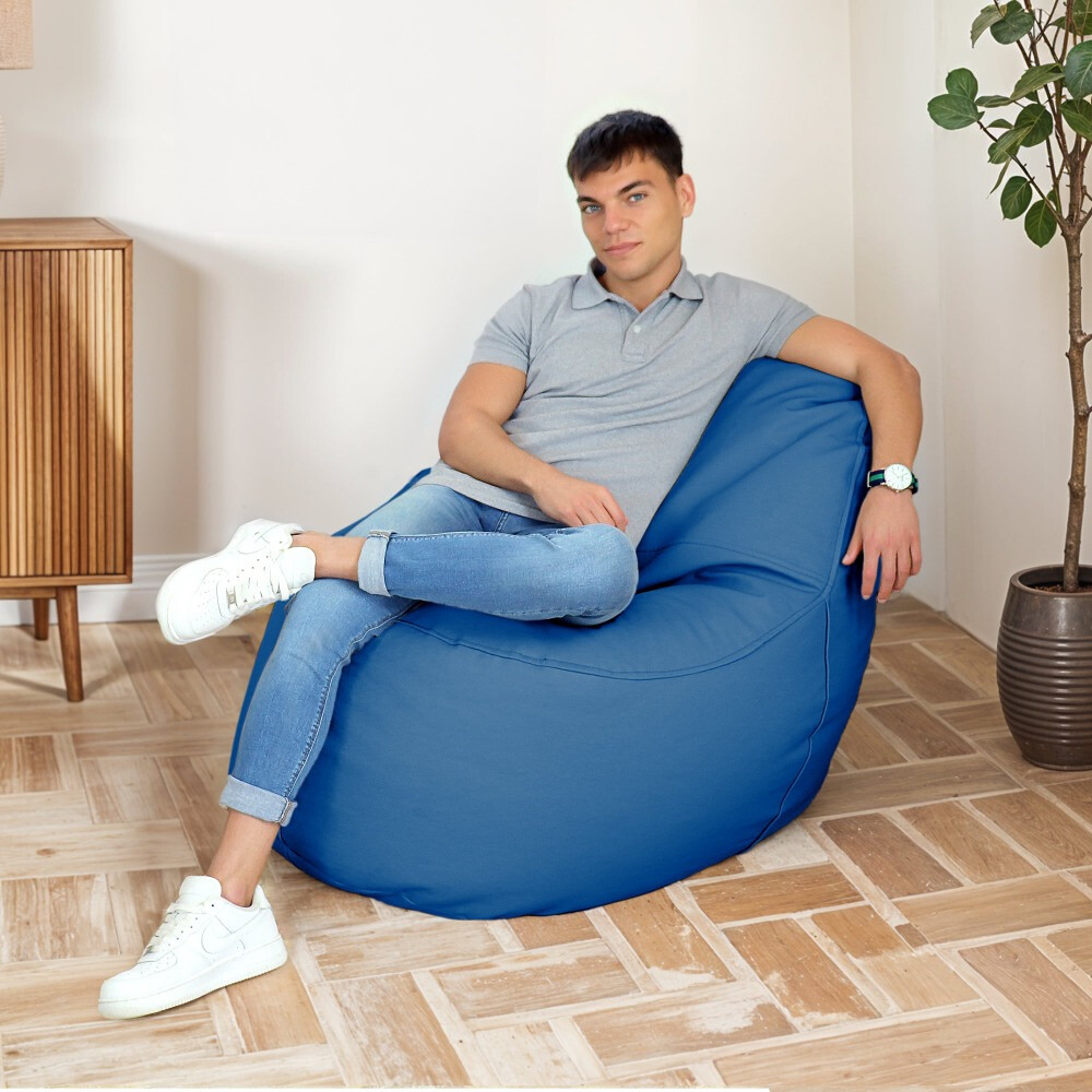 Puff Lounge Polipiel Azul (3)