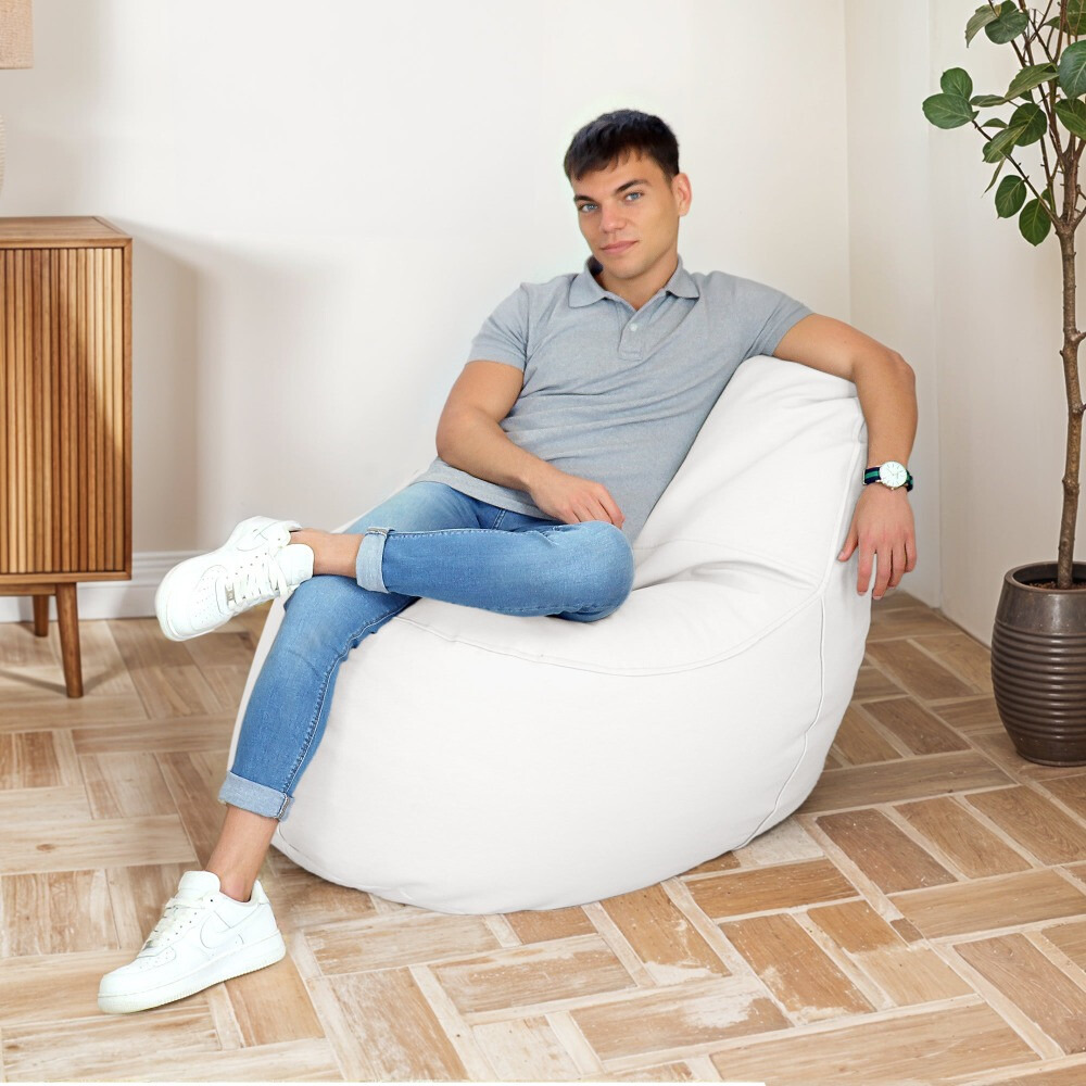 Puff Lounge Polipiel Blanco (3)