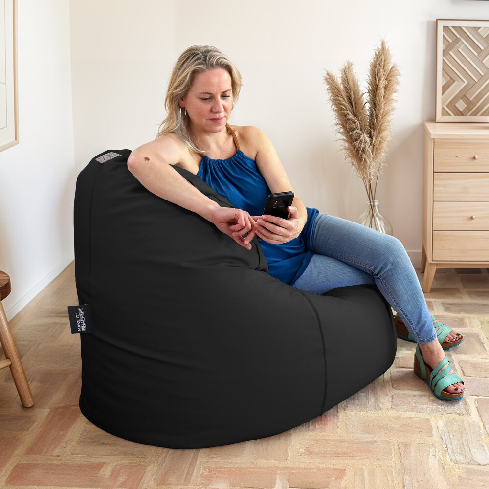 Puff Lounge Polipiel Negro (1)