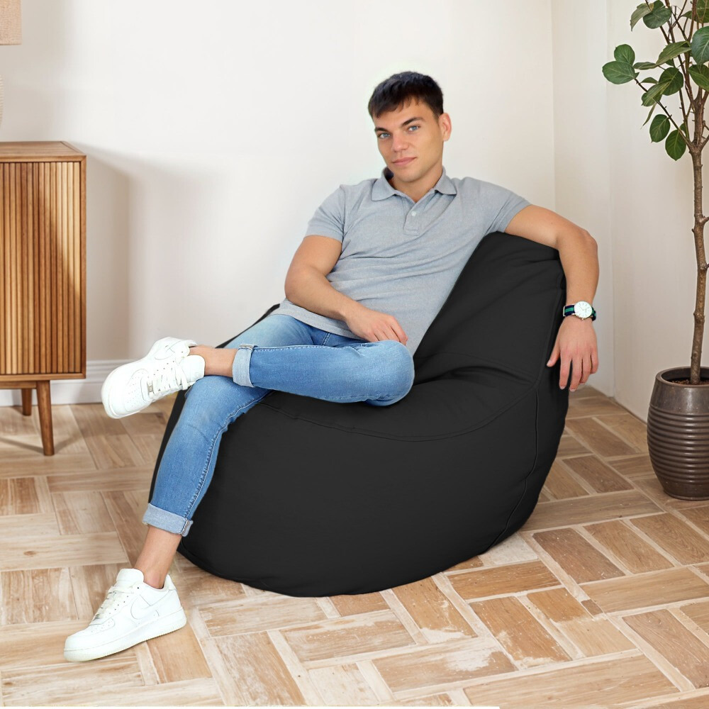 Puff Lounge Polipiel Negro (3)