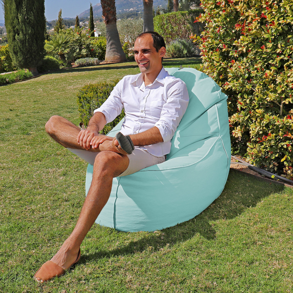 Puff Lounge Polipiel para Exterior o Interior Azul Cielo (9)