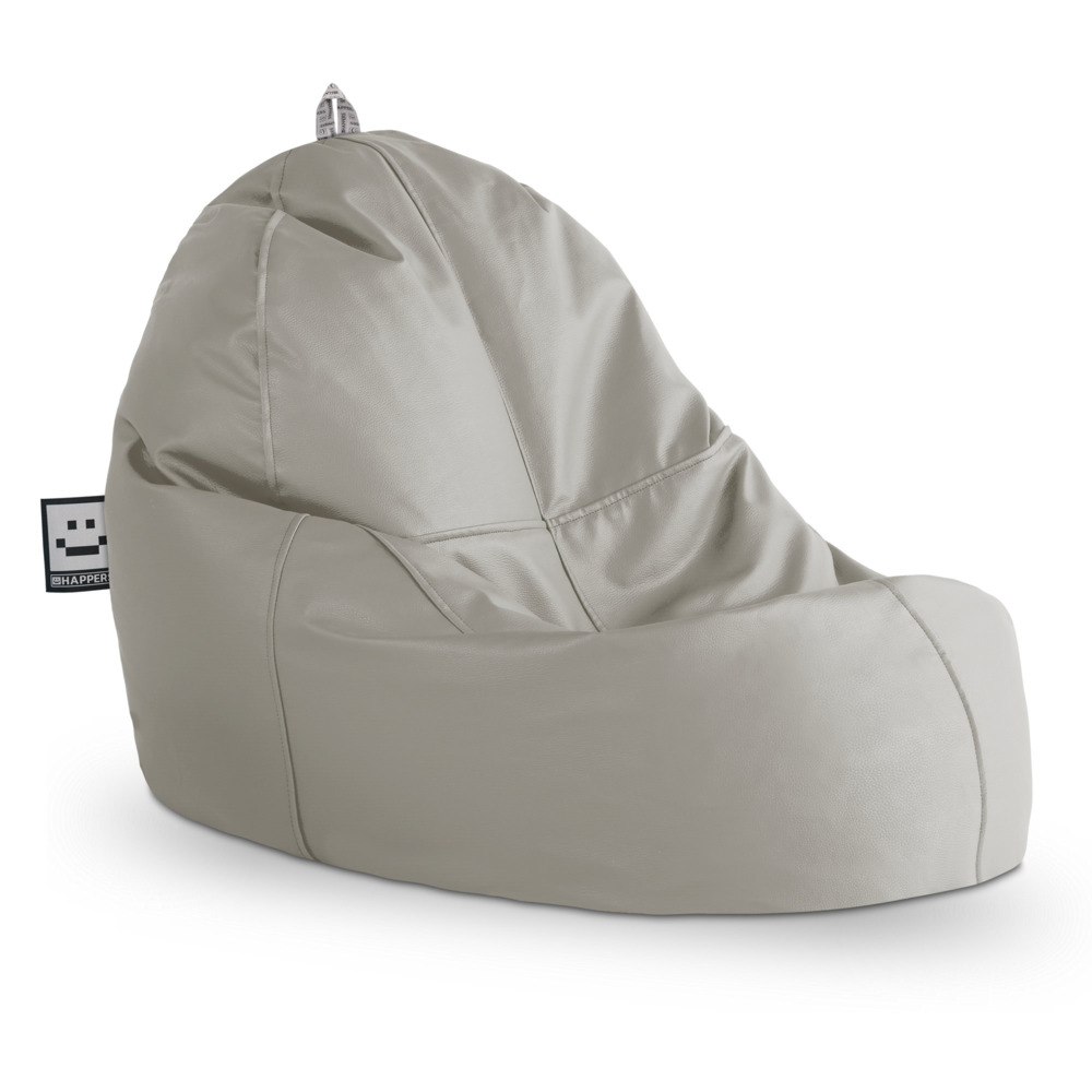 Puff Lounge Polipiel para Exterior o Interior Gris Claro (7)