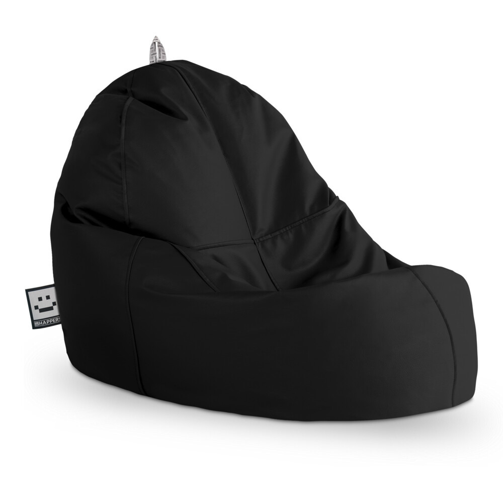 Puff Lounge Polipiel para Exterior o Interior Negro ()