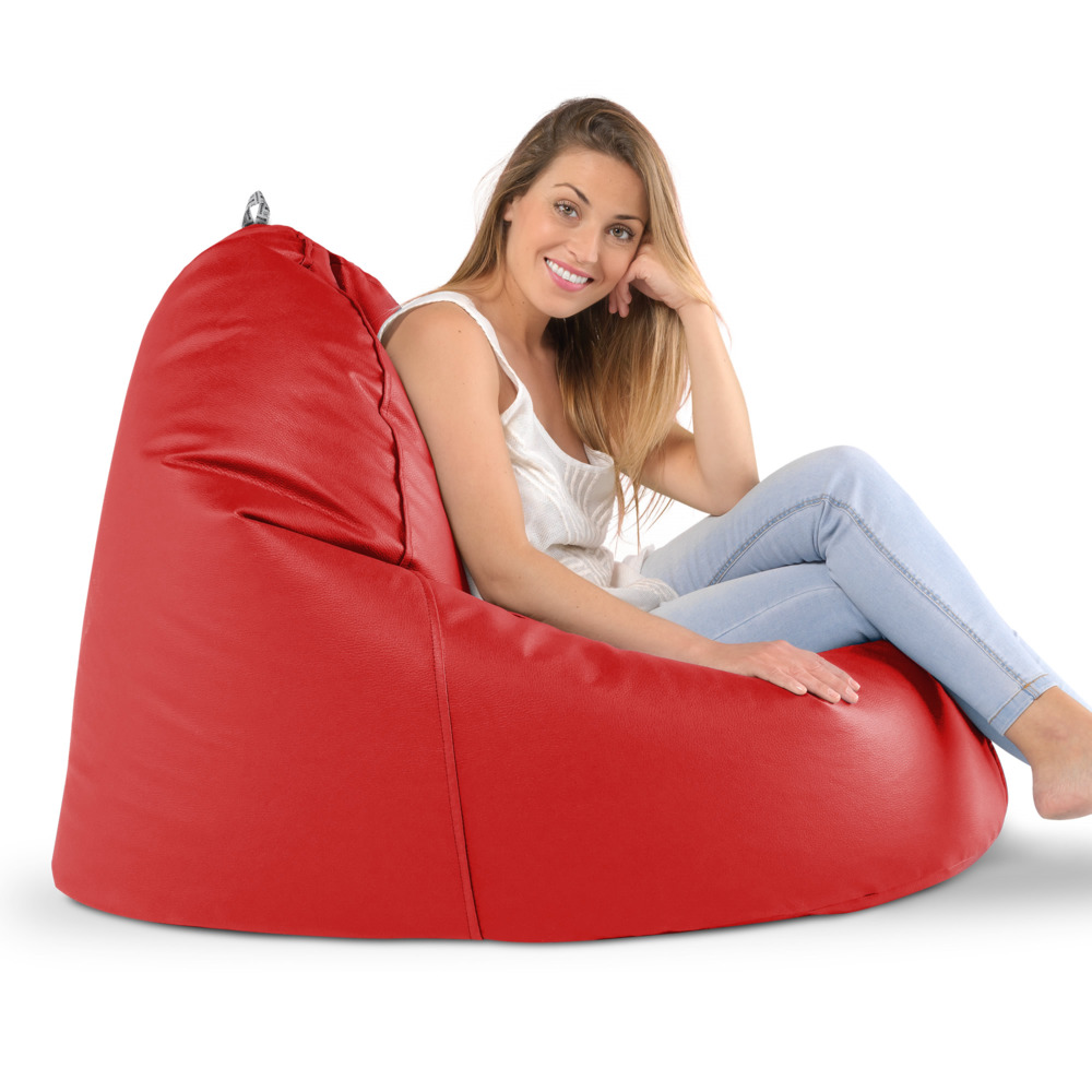 Puff Lounge Polipiel para Exterior o Interior Rojo (7)
