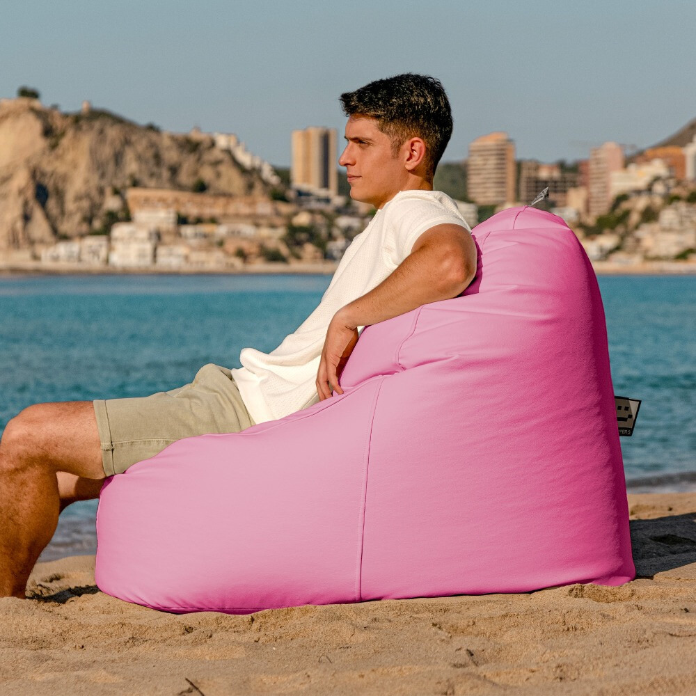 Puff Lounge Polipiel para Exterior o Interior Rosa (2)