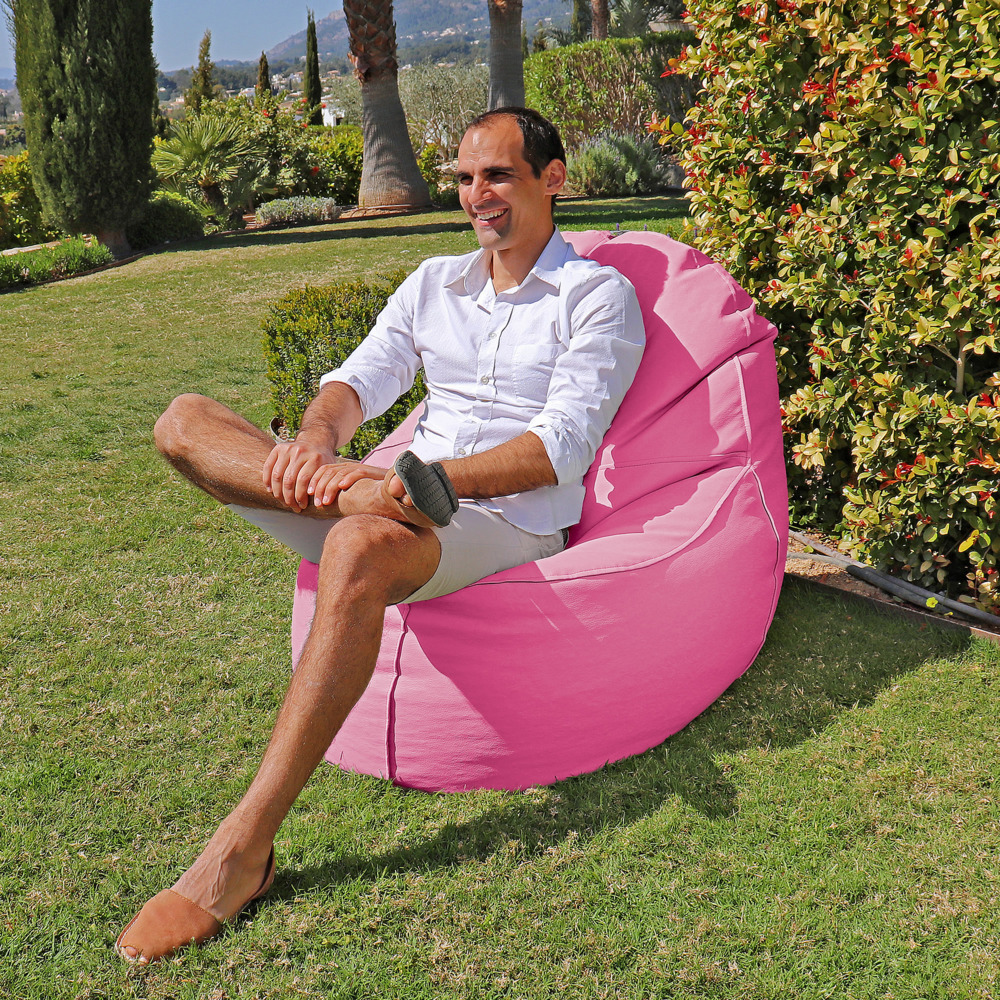 Puff Lounge Polipiel para Exterior o Interior Rosa (9)