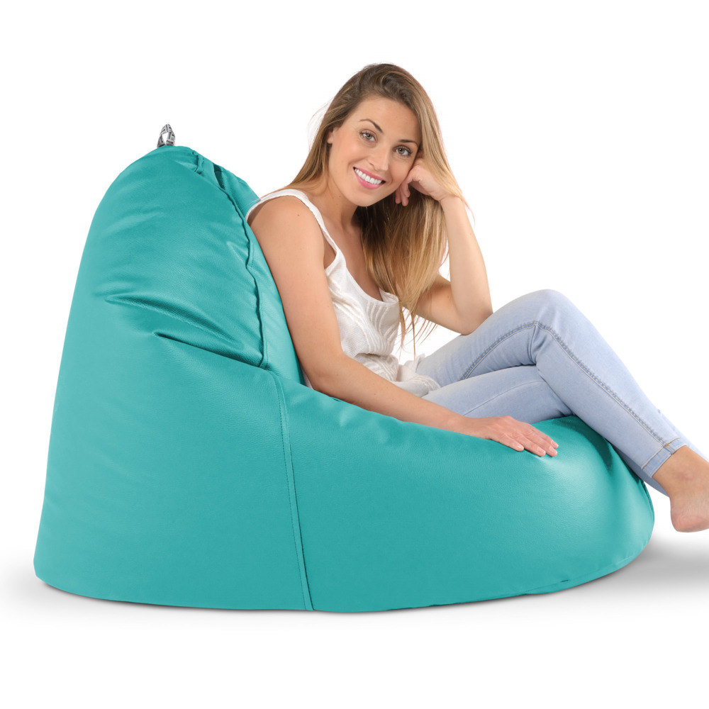 Puff Lounge Polipiel para Exterior o Interior Turquesa (7)