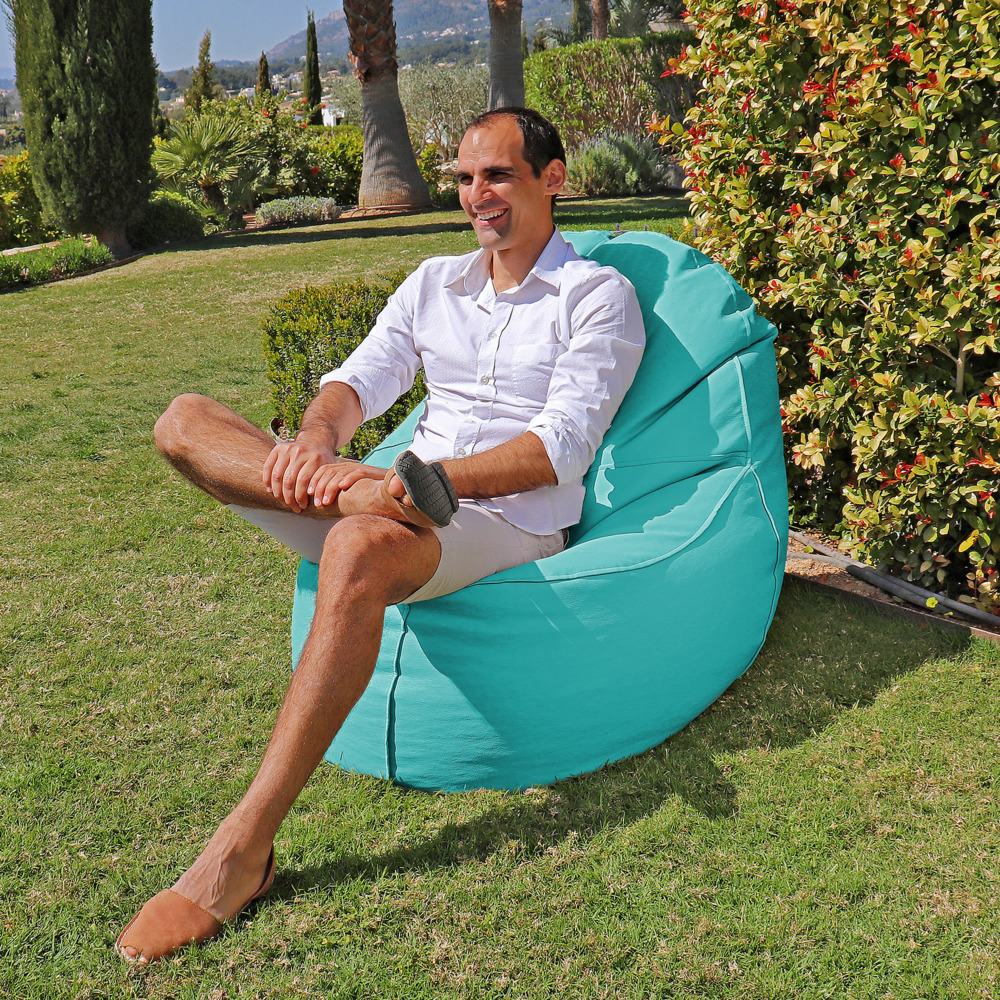 Puff Lounge Polipiel para Exterior o Interior Turquesa (9)