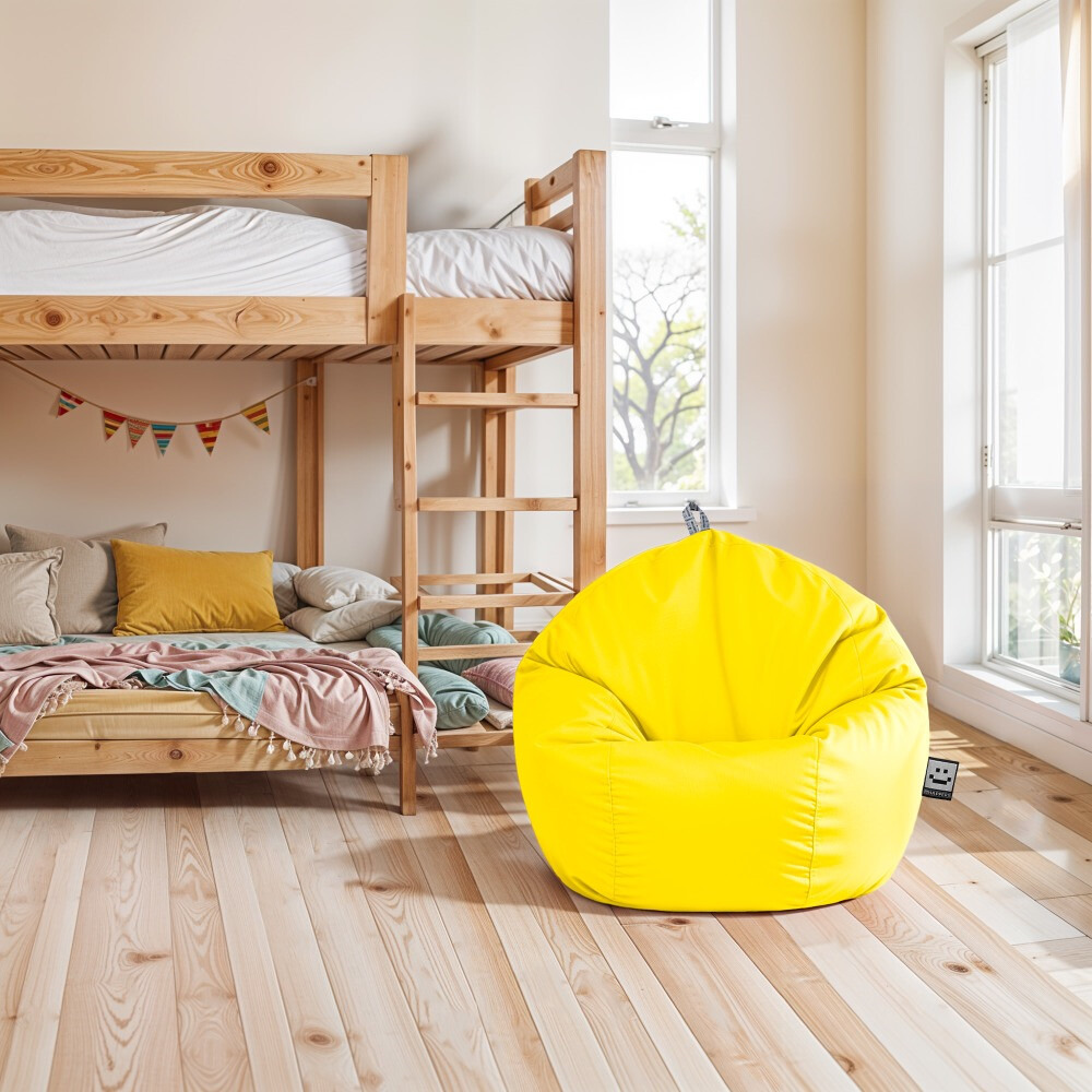 Pouf per Bambini in Similpelle Giallo (4)