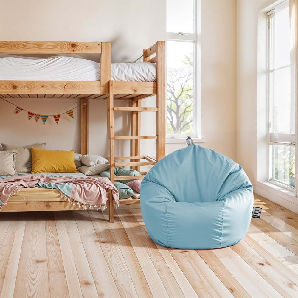 Pouf per Bambini in Similpelle Cielo blu (4)