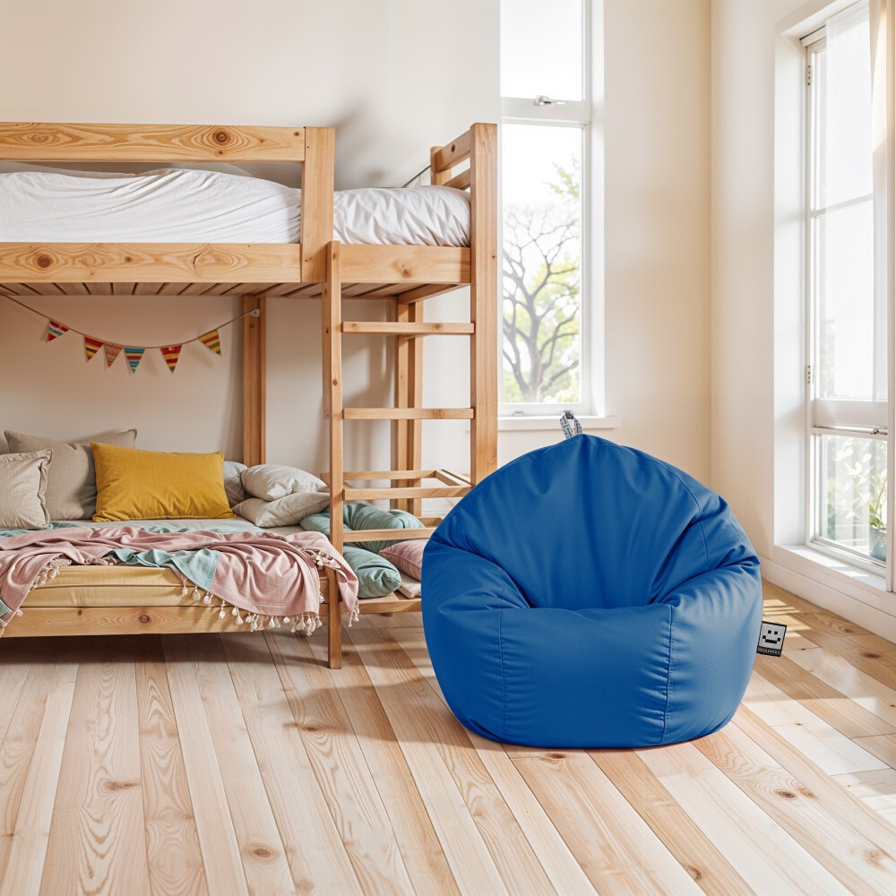 Pouf per Bambini in Similpelle Blu (4)