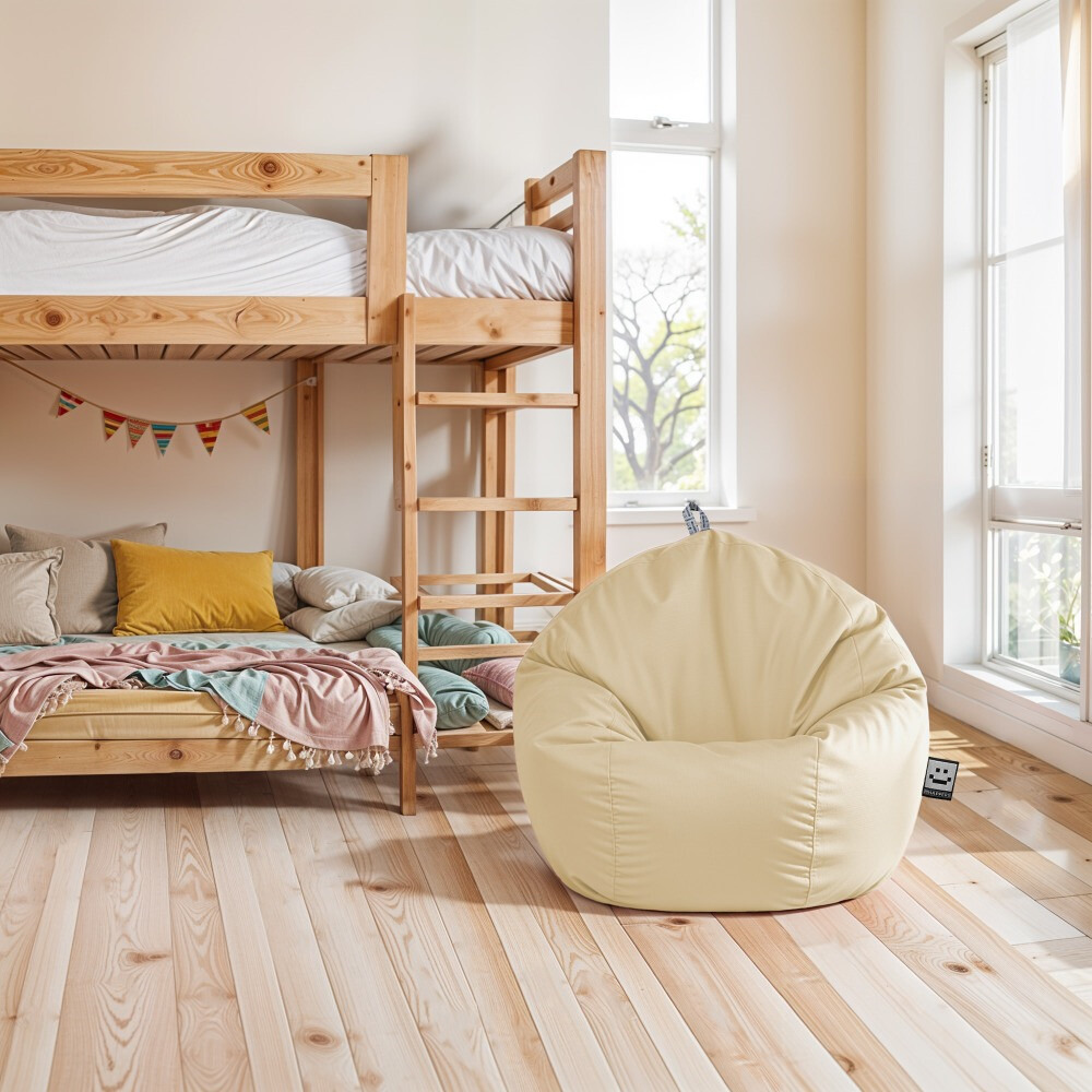 Pouf per Bambini in Similpelle Ecrù (4)