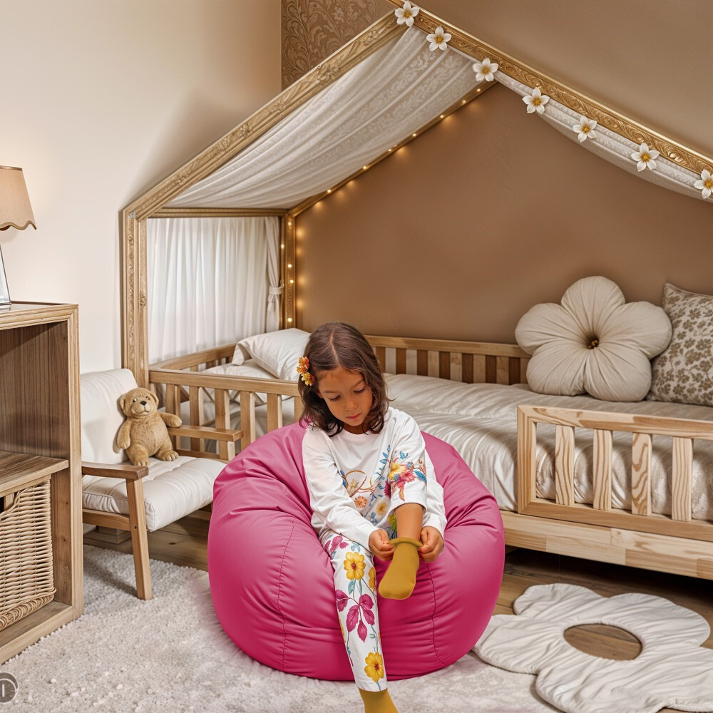 Pouf per Bambini in Similpelle Fucsia (1)