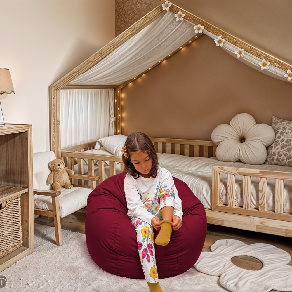 Pouf per Bambini in Similpelle Granato (1)