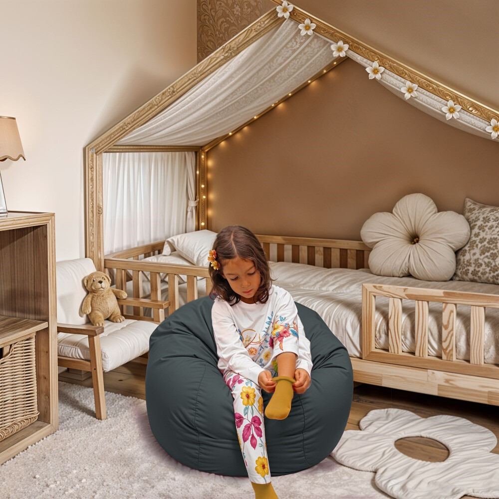 Pouf per Bambini in Similpelle Grigio (1)