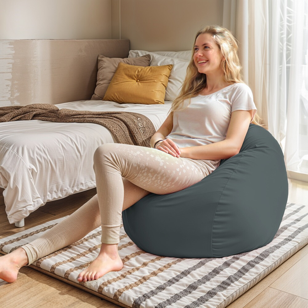 Pouf per Bambini in Similpelle Grigio (2)