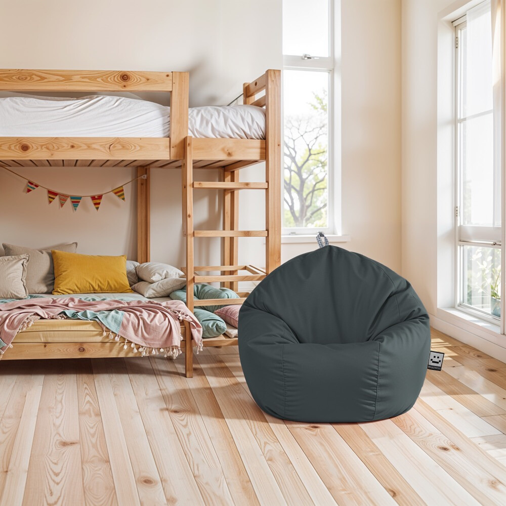 Pouf per Bambini in Similpelle Grigio (4)
