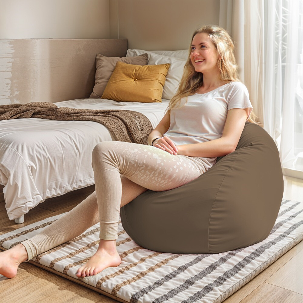 Pouf per Bambini in Similpelle Marrone (2)