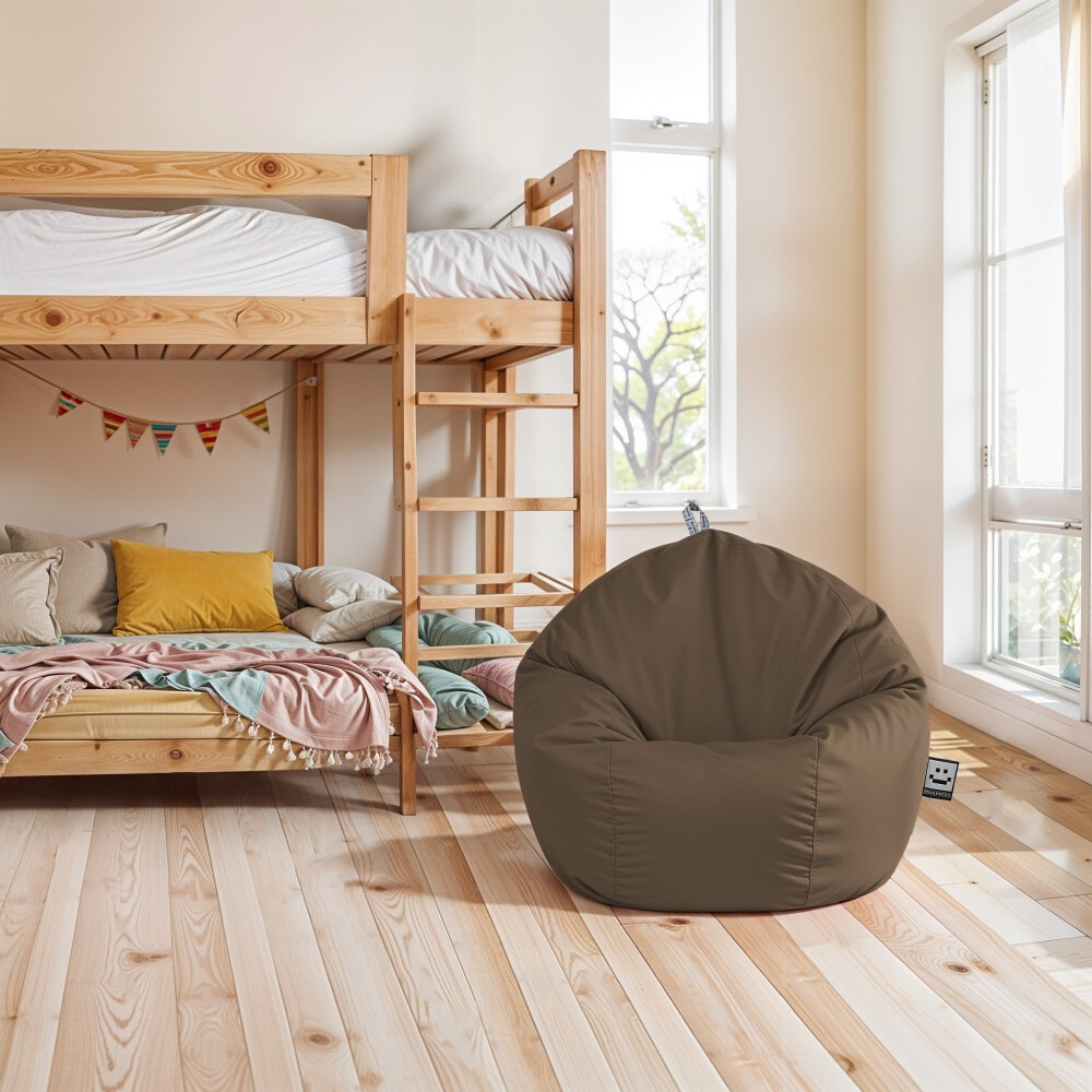 Pouf per Bambini in Similpelle Marrone (4)