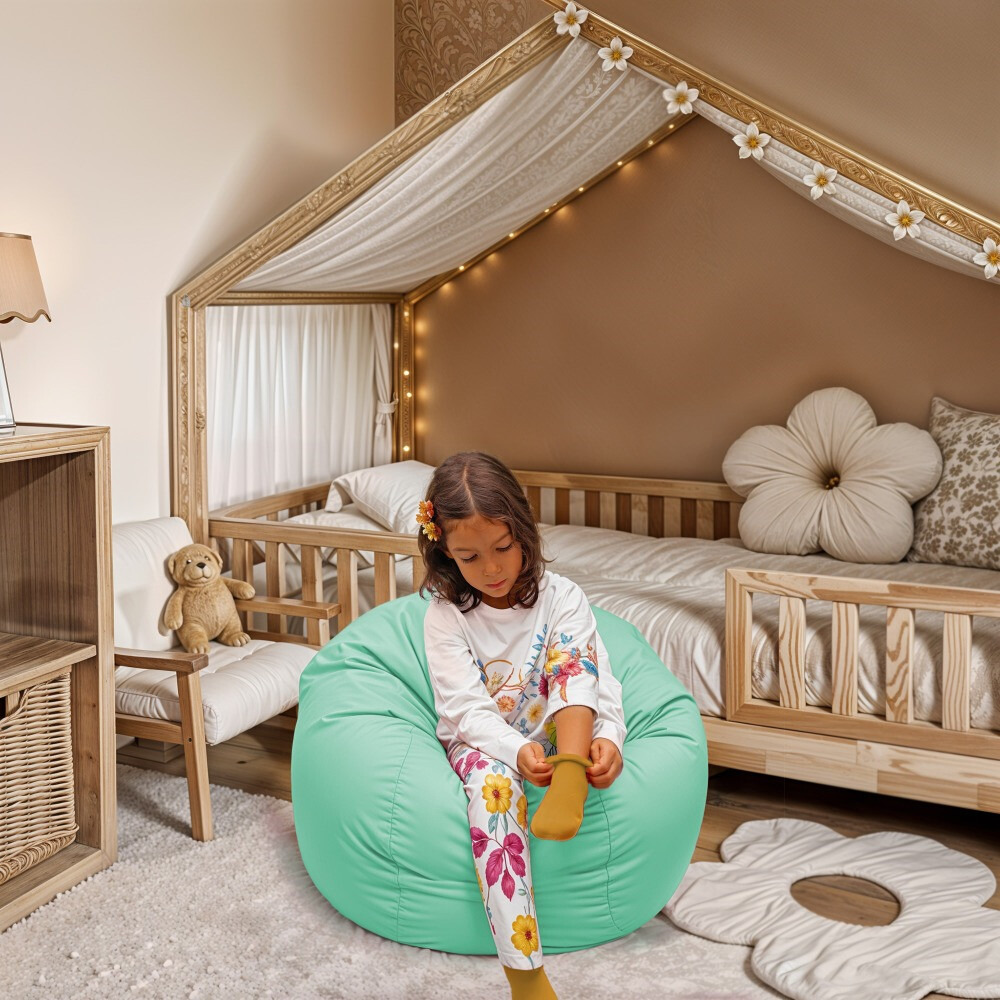 Pouf per Bambini in Similpelle Menta (1)