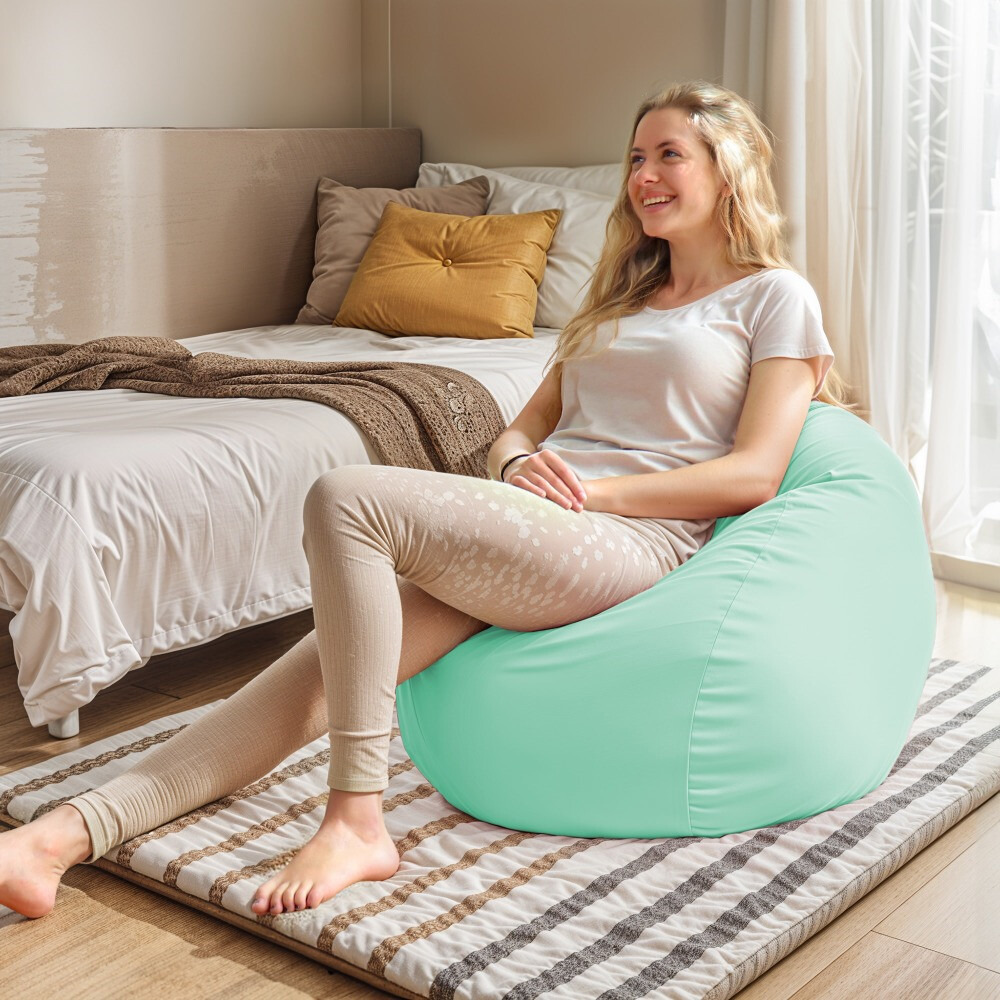 Pouf per Bambini in Similpelle Menta (2)
