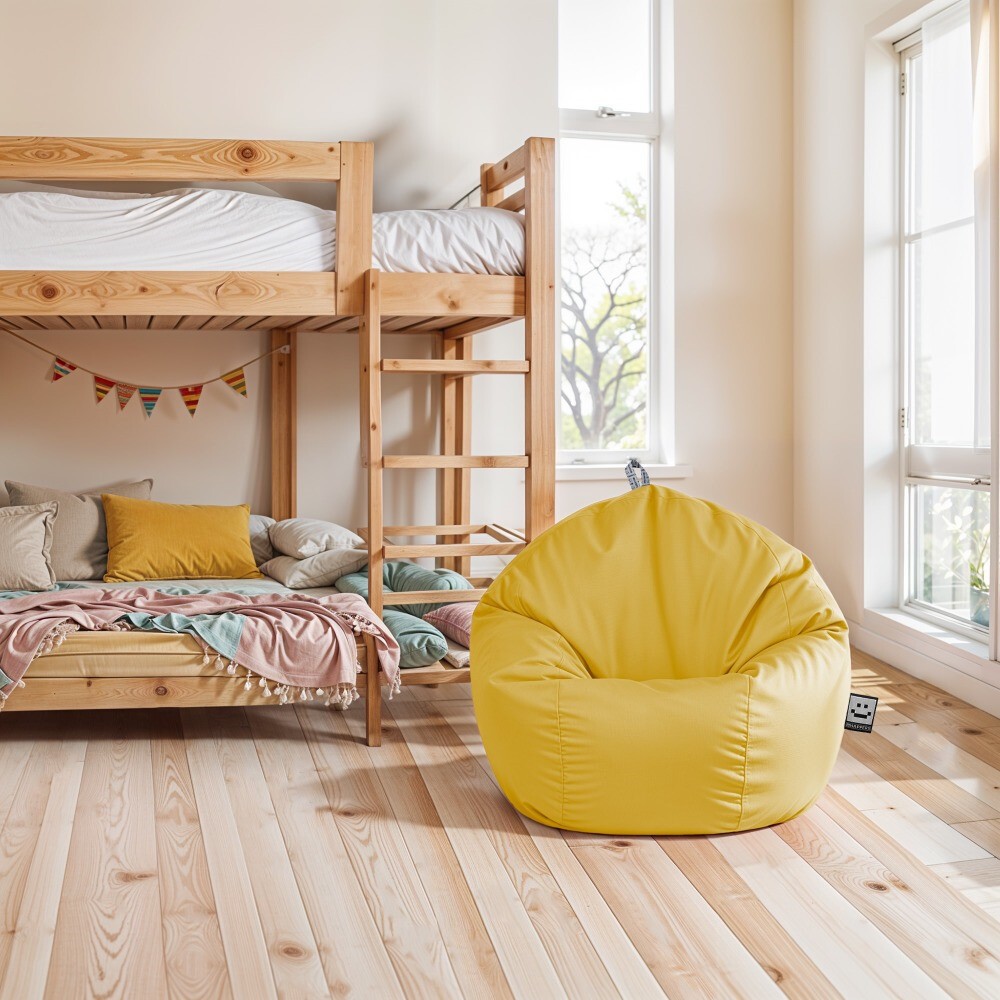Pouf per Bambini in Similpelle Senape (4)