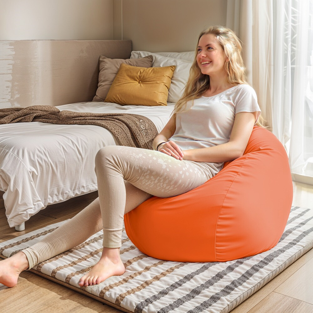 Pouf per Bambini in Similpelle Arancione (2)