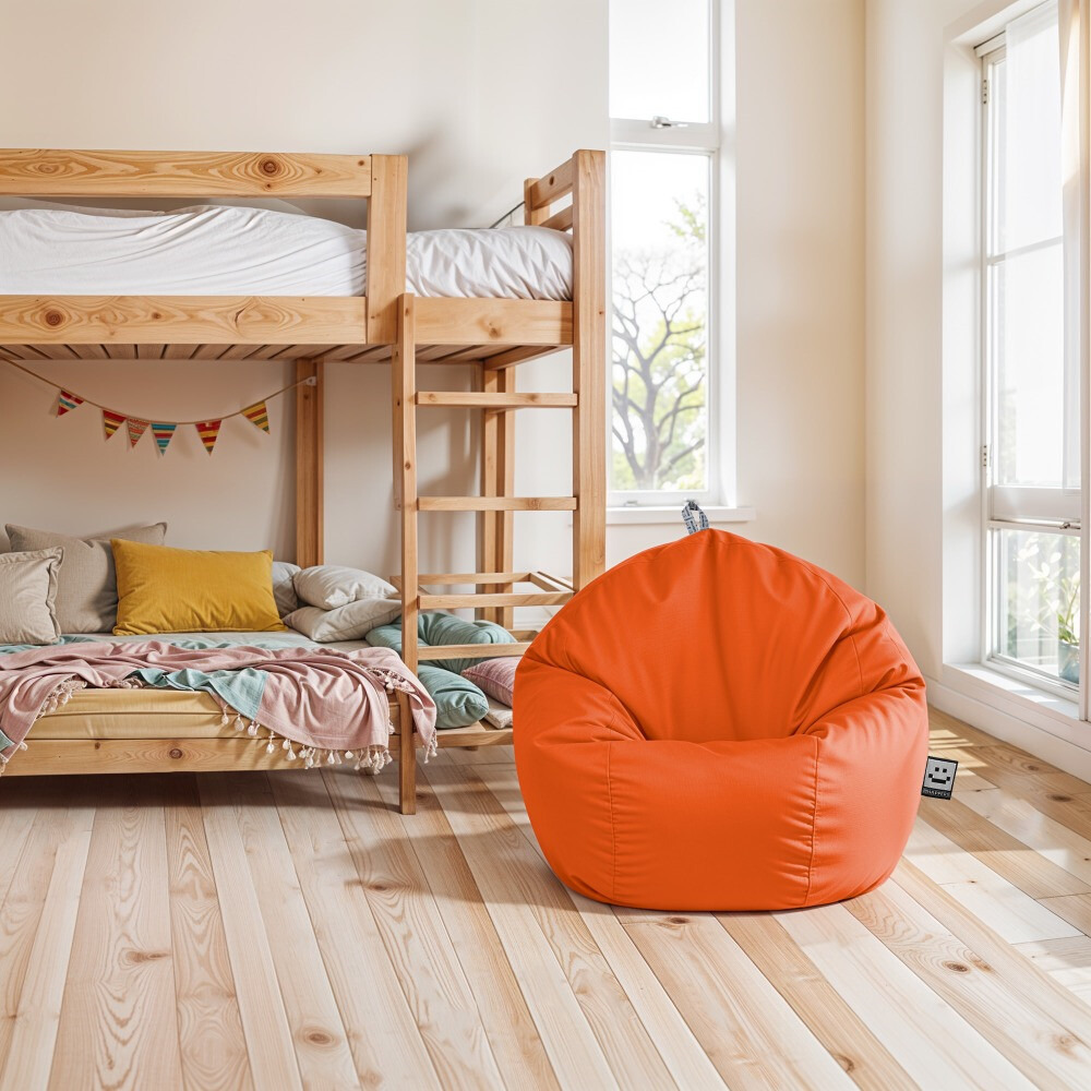 Pouf per Bambini in Similpelle Arancione (4)