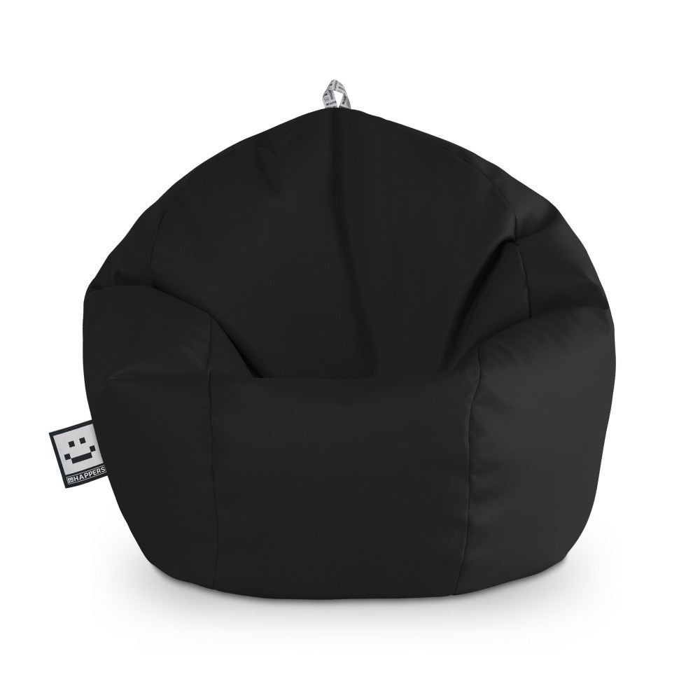 Pouf per Bambini in Similpelle Nero Happers