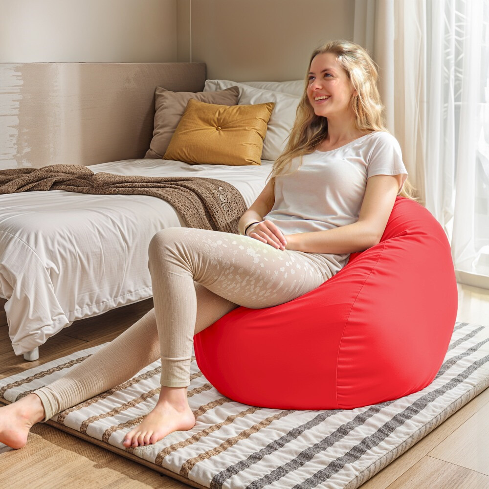 Pouf per Bambini in Similpelle Rosso (2)