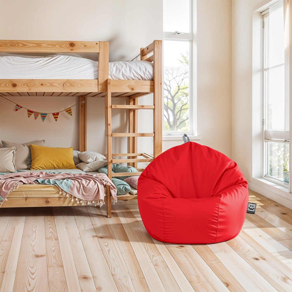 Pouf per Bambini in Similpelle Rosso (4)
