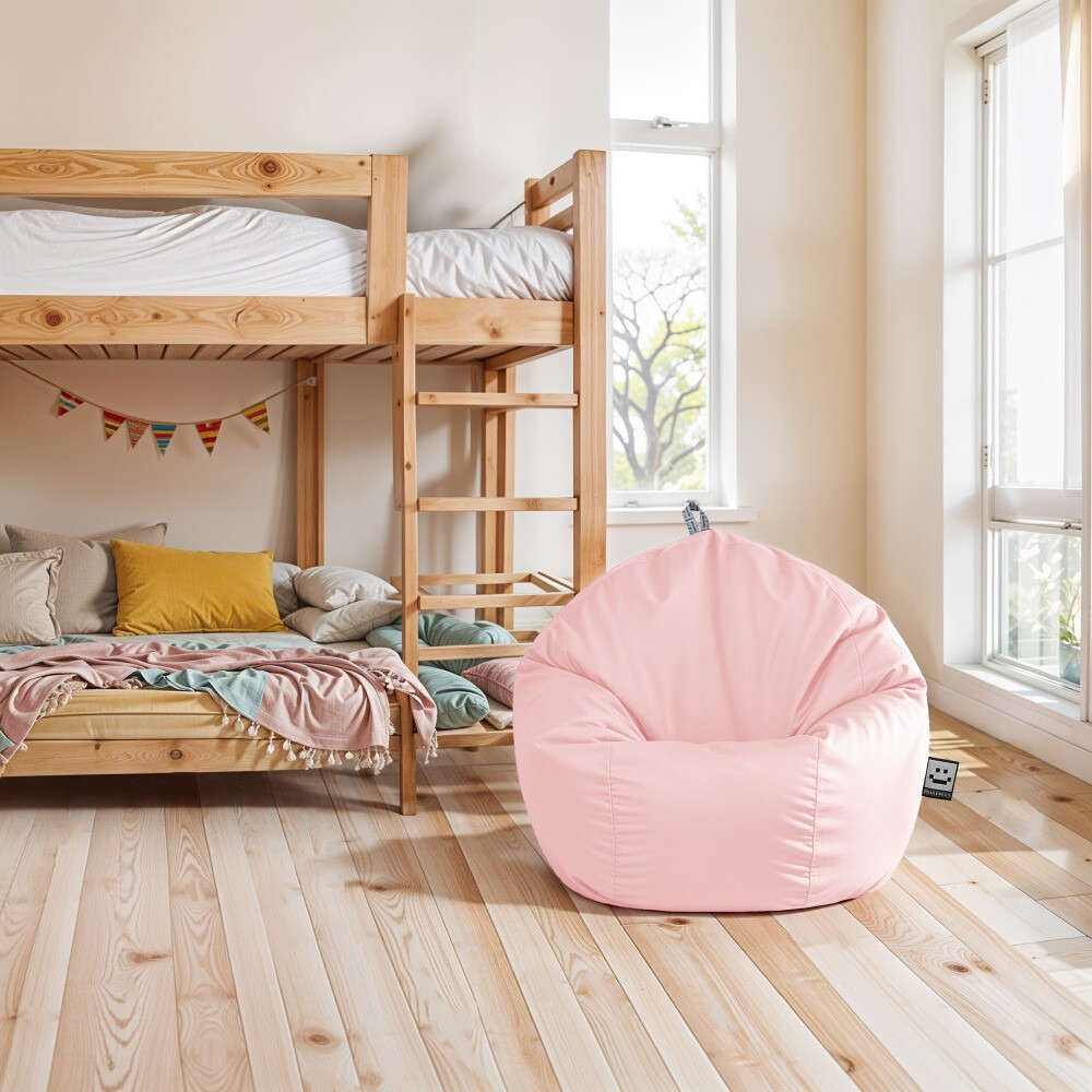 Pouf per Bambini in Similpelle Rosa (4)