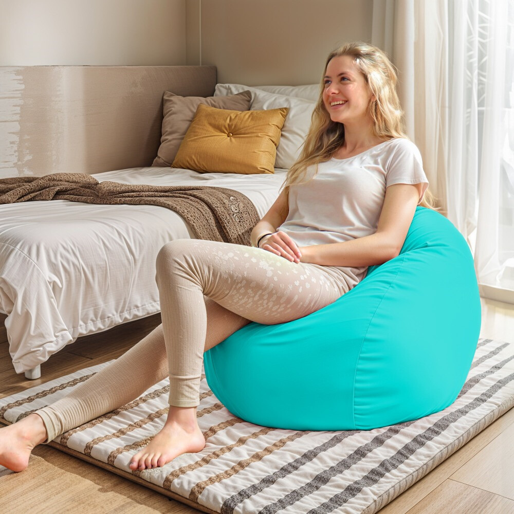 Pouf per Bambini in Similpelle Turchese (2)