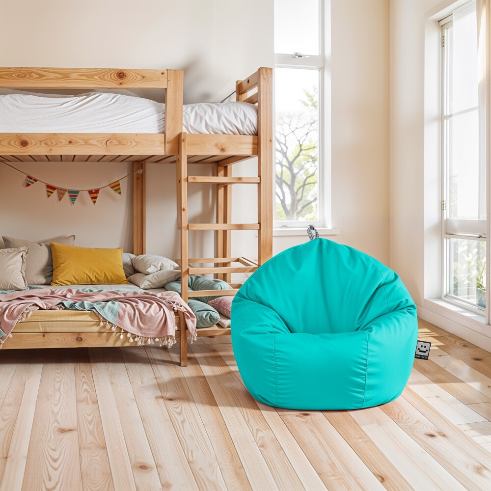 Pouf per Bambini in Similpelle Turchese (4)