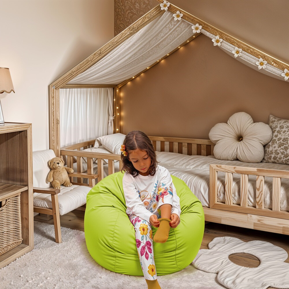 Pouf per Bambini in Similpelle Verde (1)