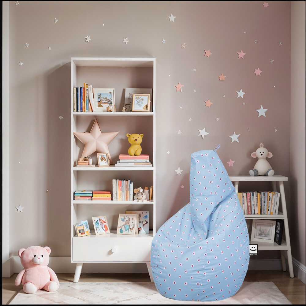 Poltrona Sacco a Fantasia Cuori blu Happers (1)