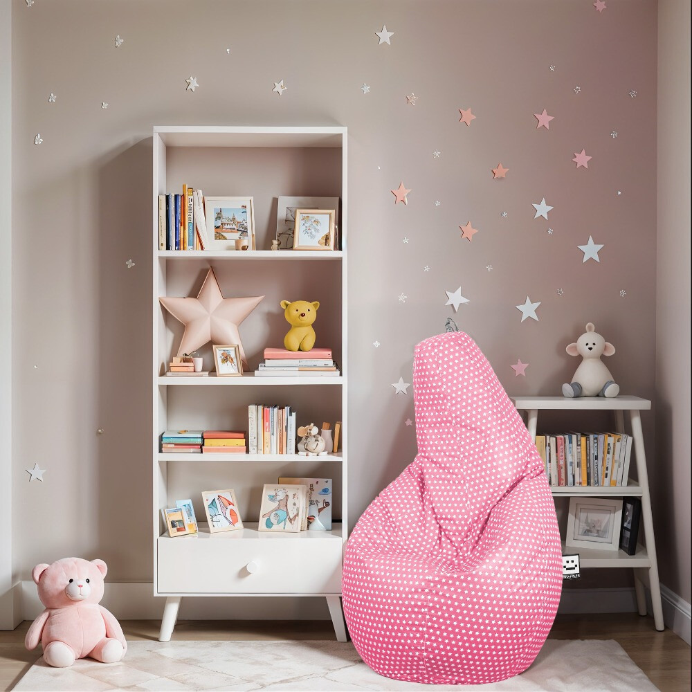 Poltrona Sacco a Fantasia Stars Rosa Happers (1)
