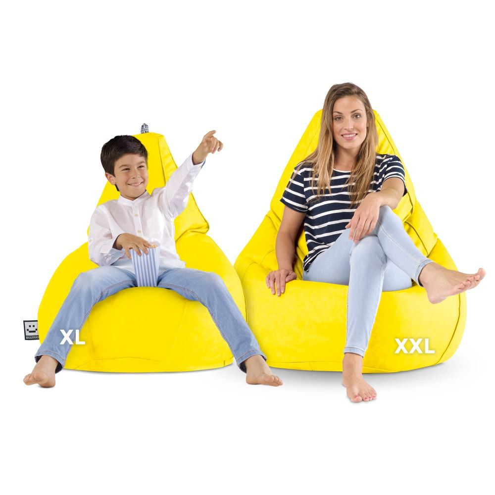 Pouf Poltrona Sacco in Similpelle Giallo (4)