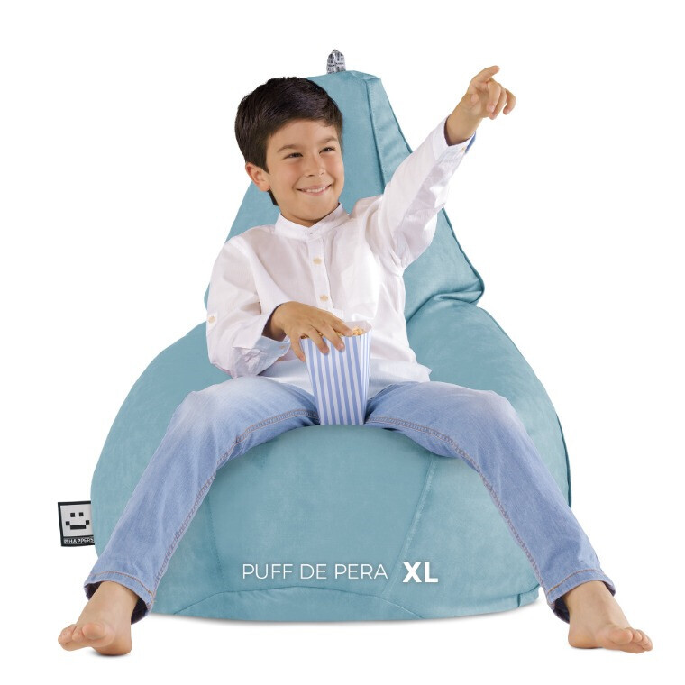 Pouf Poltrona Sacco in Similpelle Cielo blu (5)