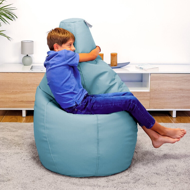Pouf Poltrona Sacco in Similpelle Cielo blu (6)