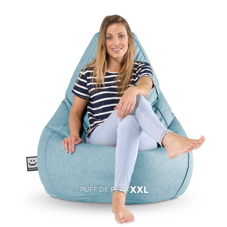 Pouf Poltrona Sacco in Similpelle Cielo blu (7)